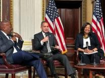 Deputy Secretary of Commerce Graves (pictured, center) unveiled the U.S. Department of Commerce’s 2023 update to its Equity Action Report in February. 