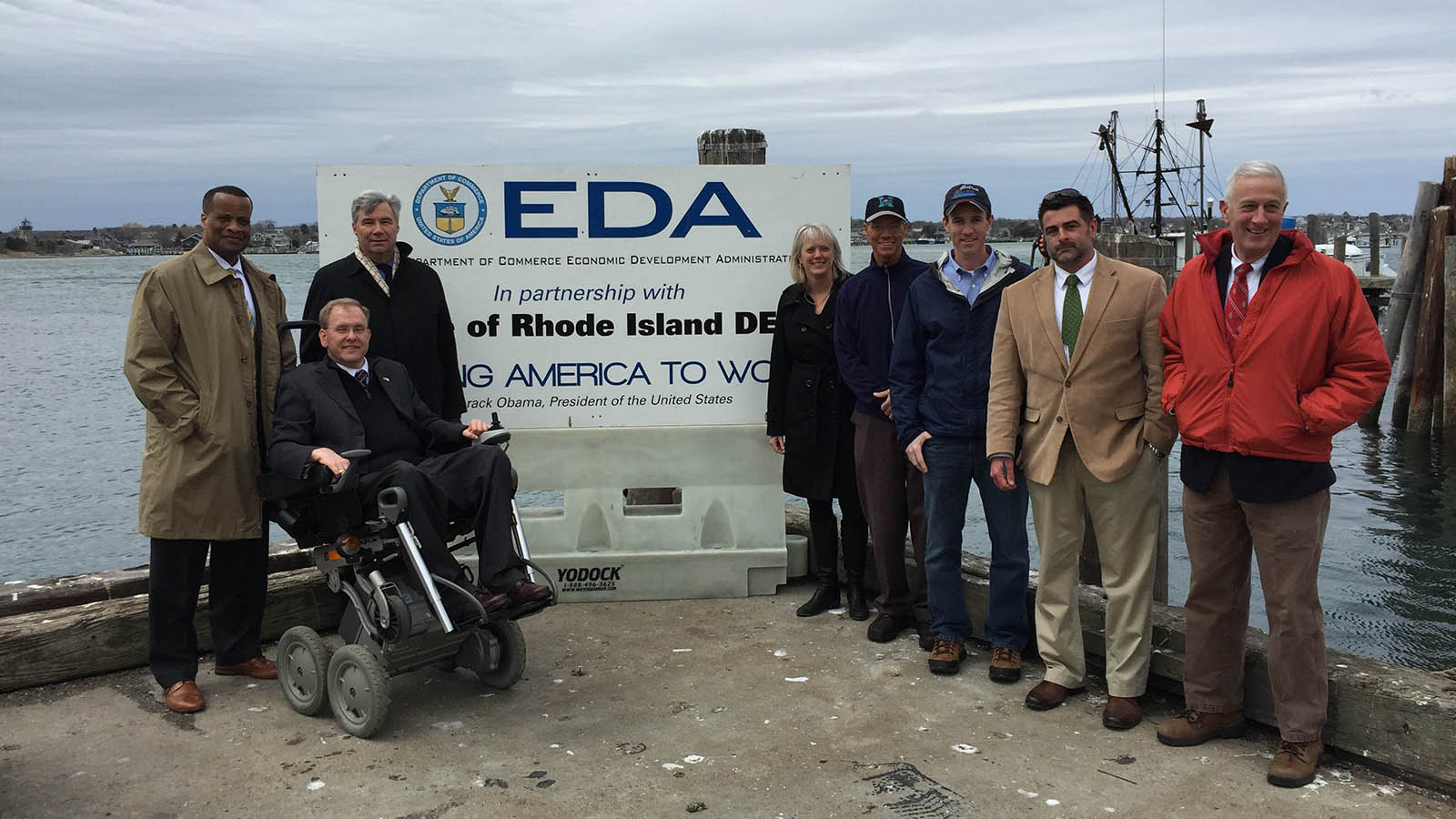Assistant Secretary Jay Williams with the Rhode Island Congressional Delegation on April 8, 2015
