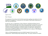 The career pathways  joint letter signed by 12 federal agencies.