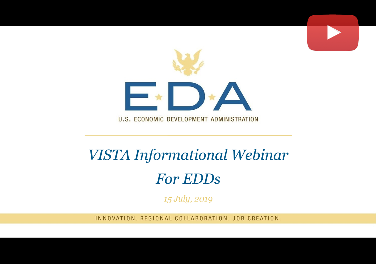 2019 VISTA Informational Webinar for EDDs