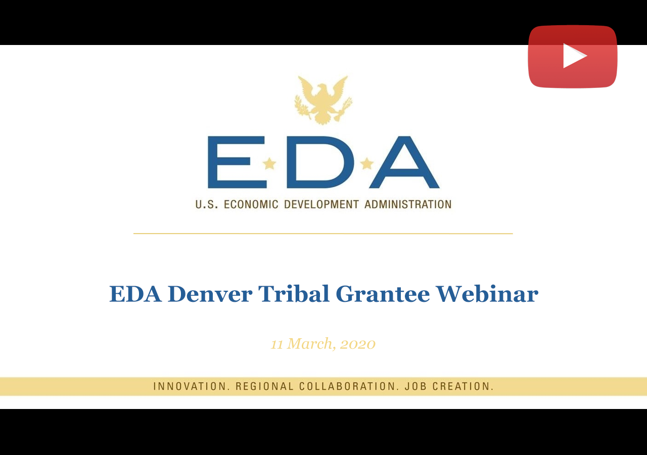 EDA Denver Tribal Grantee Webinar