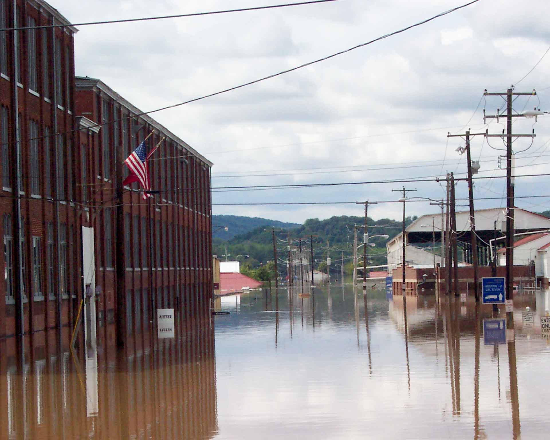 The Autoneum plant exterior without floodwater