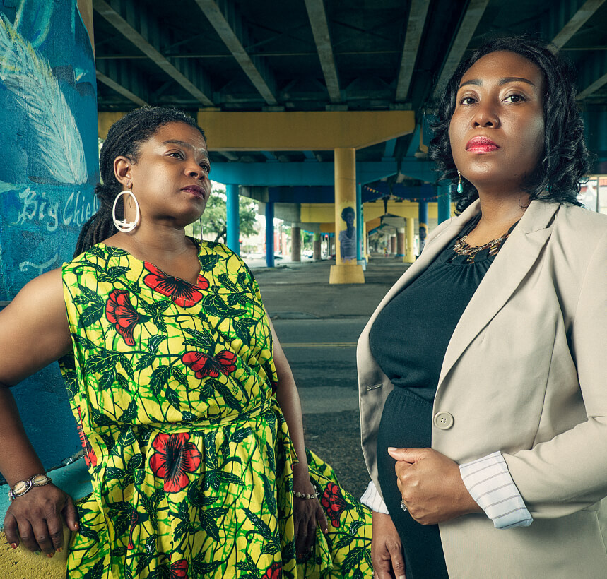 A portrait of Asali DeVan Ecclesiastes and Nyree Ramsey