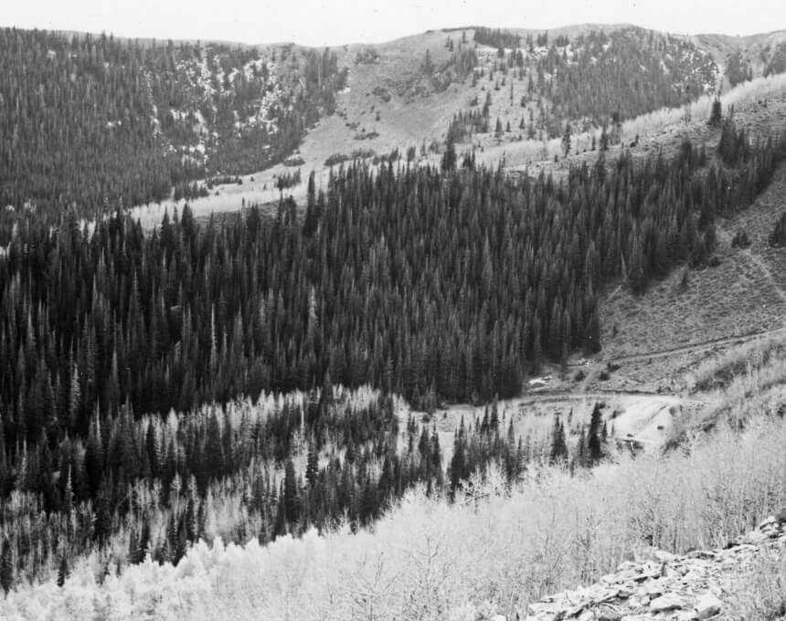 The mountain slopes before development of the ski lift