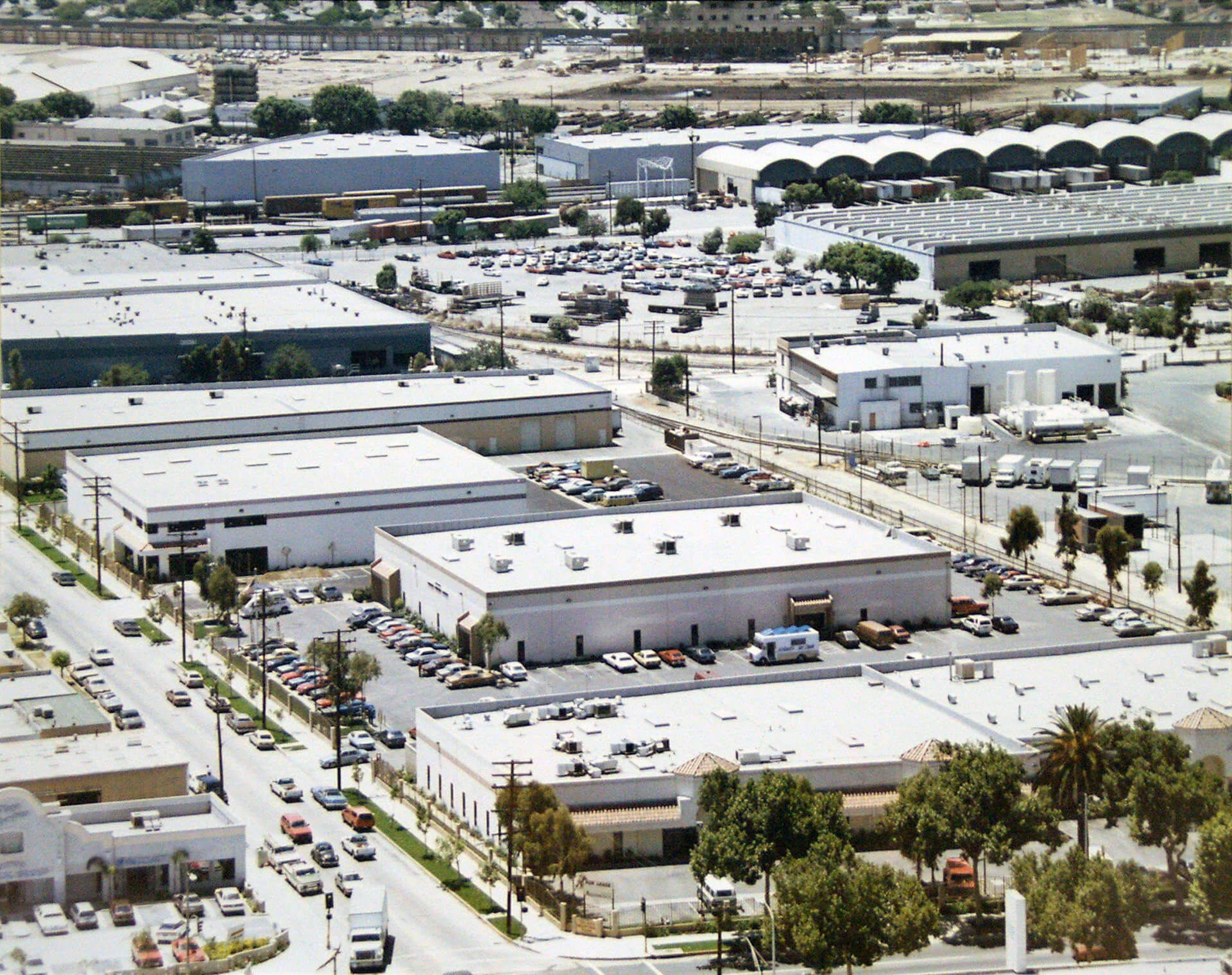 An aerial view of the TELACU building site after completion