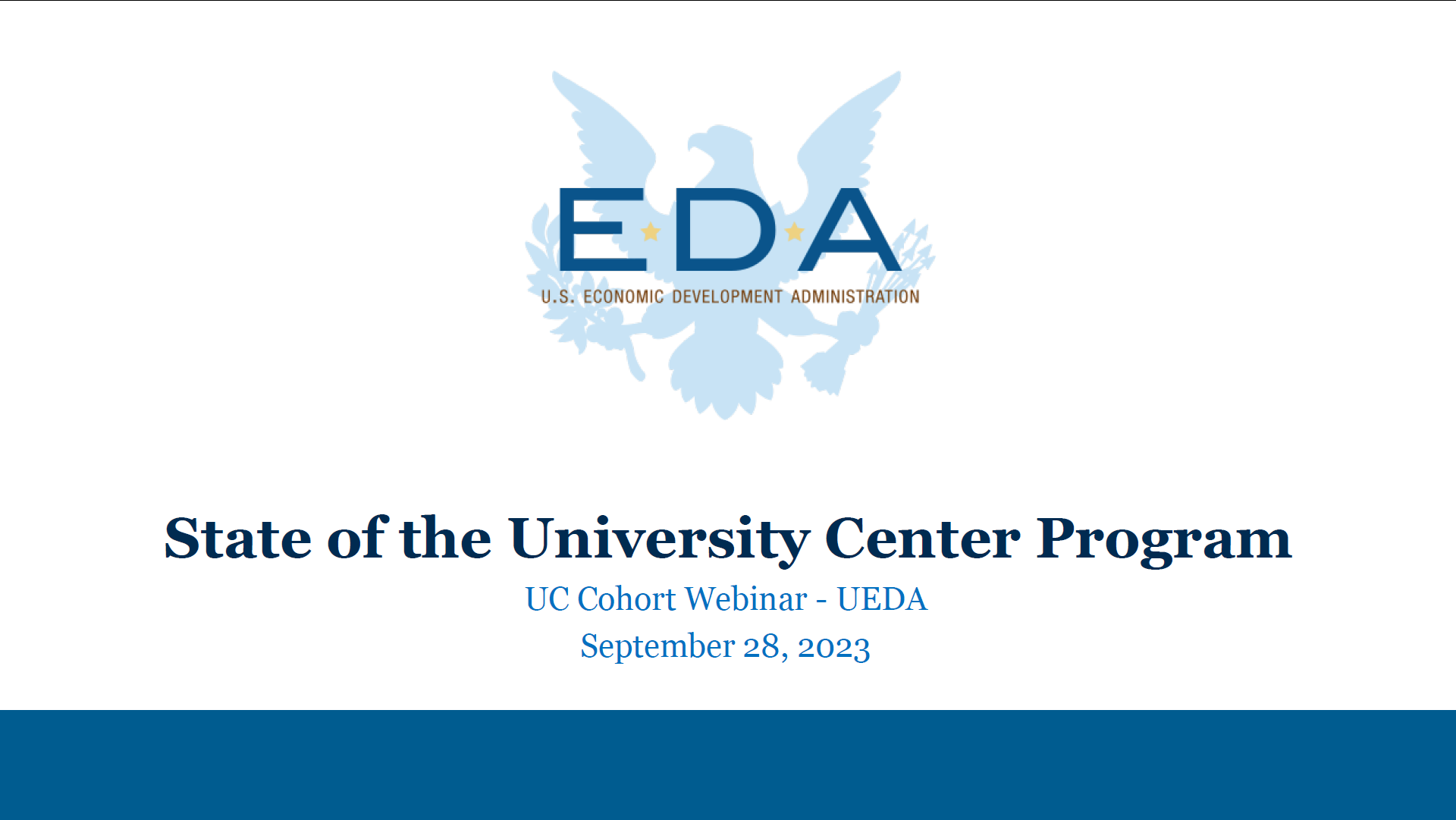 2023 UEDA Webinar State of the University Center Program graphic