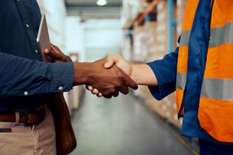 Two people shaking hands