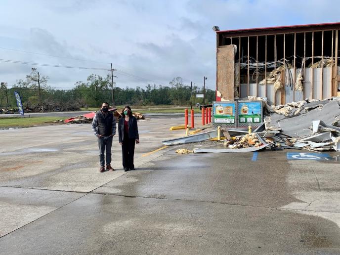 EDA staff survey damage from Hurricane Ida and visit with local, state, and federal partners to advance the state's recovery (December 2021).