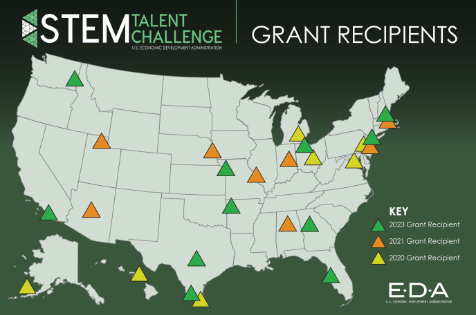 STEM Talent Challenge Grant Recipients Map