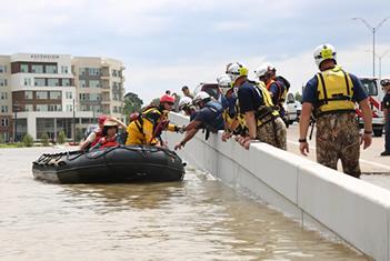 Photo by: FEMA News - August 30, 2017 - Members of FEMA's Urban Search and Rescue Nebraska Task Force One (NE TF1) perform one of many water rescues in the aftermath of Hurricane Harvey.