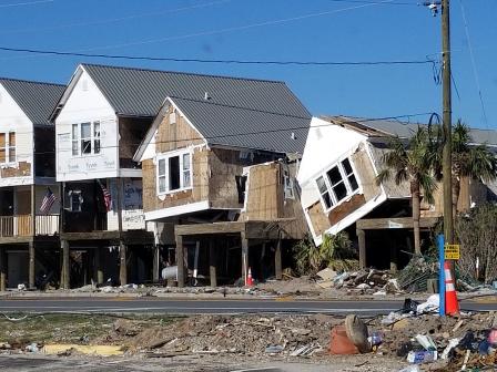 Damaged homes during Hurricane Michael.