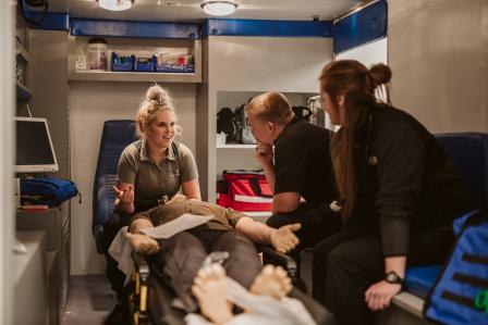 The EMT program at Bismarck State College offers simulations to support training.