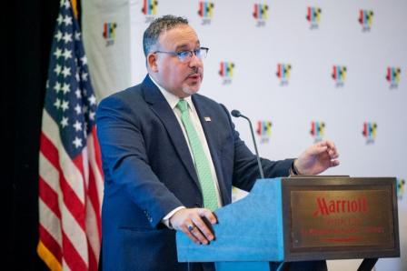 U.S. Department of Education Secretary Miguel A. Cardona emphasized the intentional teamwork between three Government agencies in developing the Good Jobs Challenge.