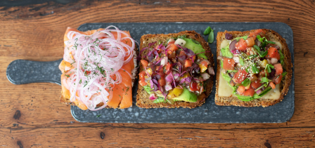 Three of the unique sandwich creations by Faire owner Rob Snowberger.