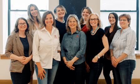 Members of the PA Wilds Center staff at the PA Wilds Media Lab.