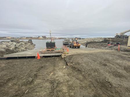 A $1.7 million Public Works grant program award from EDA supported construction on Nome, Alaska’s new boat ramp, seen here in this city of Nome photo.