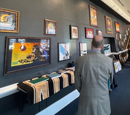 Photo of Deputy Assistant Secretary Dennis Alvord as he tours the Tusweca Gallery, an Indigenous art gallery in Rapid City, South Dakota. The gallery received an RLF loan made possible through EDA’s Build Back Better Regional Challenge.