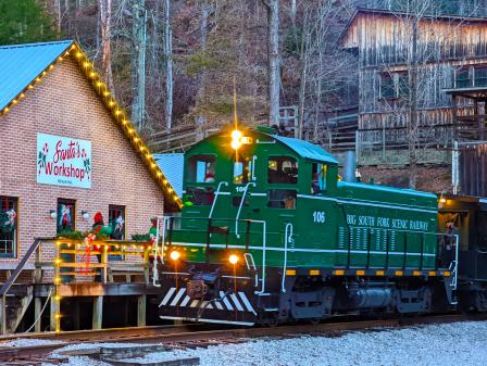 All aboard! The Big South Fork Scenic Railway runs from April 1st to December 31st each year.