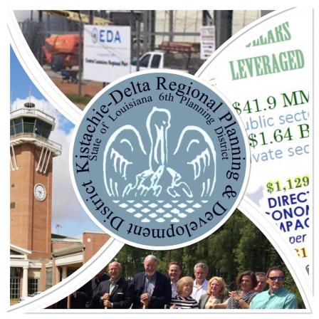 Kisatchie-Delta Regional Planning & Development District seal and project photo collage