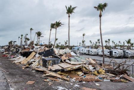 Debris in the wake of a hurricane