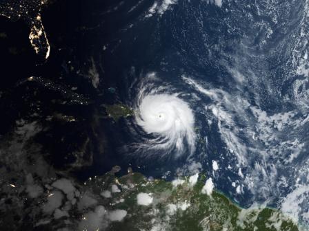 Arial photo of Hurricane Maria over Puerto Rico