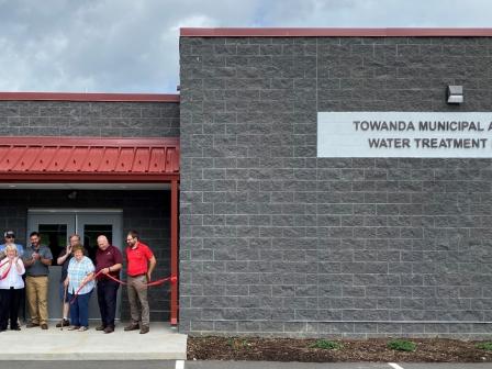 From Left to Right: Lauren Egleston, Leslie Cote (PENNVEST), Fred Johnson (TMA Board), State Representative Tina Pickett, Kyle Lane (former TMA Manager), TMA Chairman Michael Walsh, TMA Secretary Charlotte Sullivan, Arnold Kriner (Senator Gene Yaw’s Office), and Brian Shura (Stiffler-McGraw).