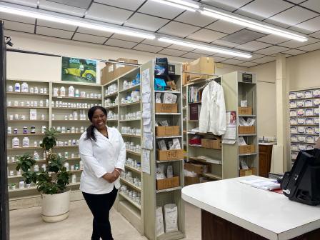 Dr. Rashida Francois purchased Tewelde’s Lafitte Drugs through a loan through EDA’s Revolving Loan Fund program.