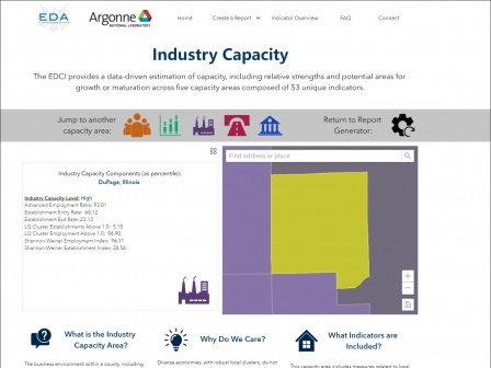 The new EDCI dashboard allows for a deeper data dive than existing tools by focusing on county-level information to reveal an area’s baseline of economic development readiness.