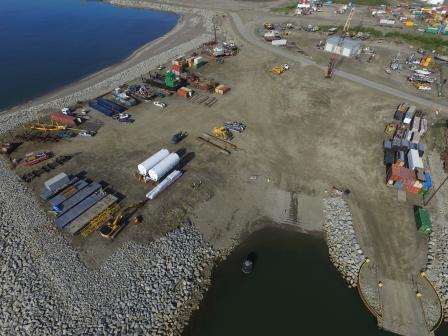 Construction on Nome’s new boat ramp is seen in this 2022 photo, courtesy of the city of Nome.