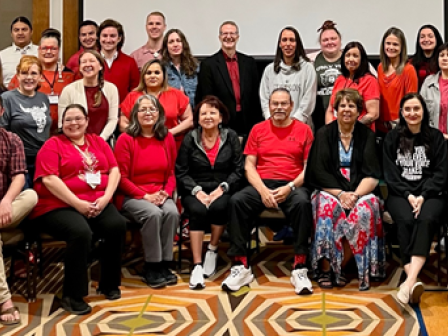 Members of the Mountain Plains Regional Native CDFI Coalition welcomed DAS Dennis Alvord (second row, center) to their Spring 2023 meeting in Rapid City, South Dakota.