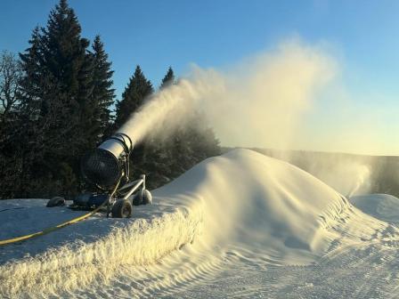 Image of a snow making machine making snow.