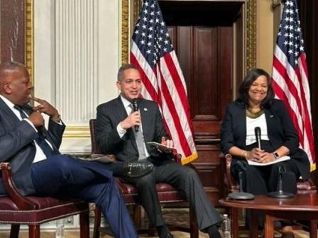 Deputy Secretary of Commerce Graves (pictured, center) unveiled the U.S. Department of Commerce’s 2023 update to its Equity Action Report in February.