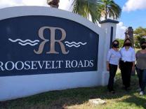 Assistant Secretary Castillo, Local Redevelopment Authority Director Nilda Marchan, and EDA Director of Strategic Partnerships Bernadette Hobson tour the former Roosevelt Roads Naval Station.