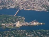 Arial view of Brayton Point Power Station in Somerset, MA