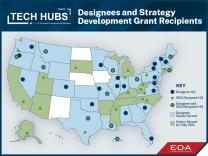 Tech Hubs Designees and Strategy Development Grant Recipient map