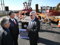 Friday October 30, 2015: Local officials announce the beginning of work on the Baltic Avenue Canal project. (Photo Courtesy: The Press of Atlantic City/ Ben Fogletto)